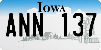 IA license plate ANN137