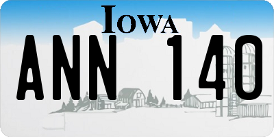 IA license plate ANN140