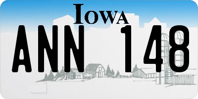 IA license plate ANN148