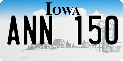 IA license plate ANN150
