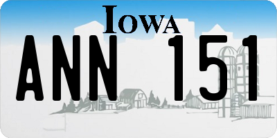 IA license plate ANN151