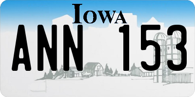 IA license plate ANN153