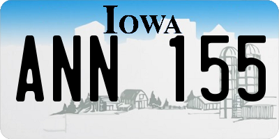 IA license plate ANN155
