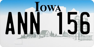 IA license plate ANN156