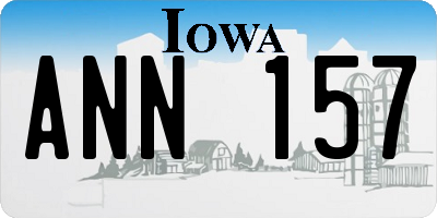 IA license plate ANN157