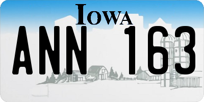 IA license plate ANN163