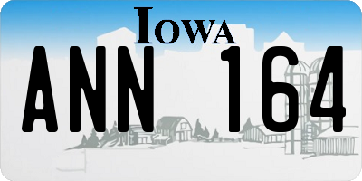 IA license plate ANN164