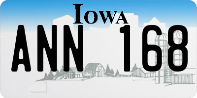 IA license plate ANN168