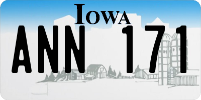 IA license plate ANN171