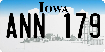 IA license plate ANN179
