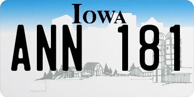 IA license plate ANN181