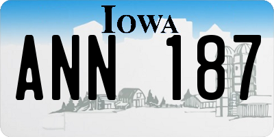 IA license plate ANN187