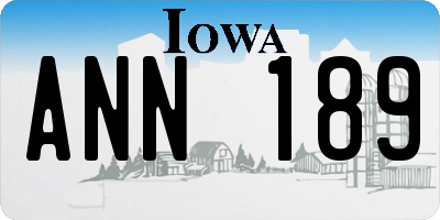 IA license plate ANN189