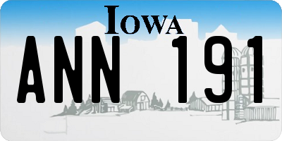 IA license plate ANN191