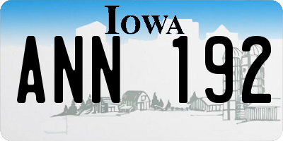 IA license plate ANN192