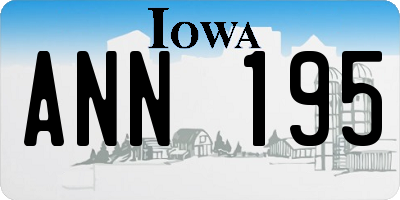IA license plate ANN195