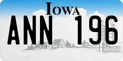 IA license plate ANN196