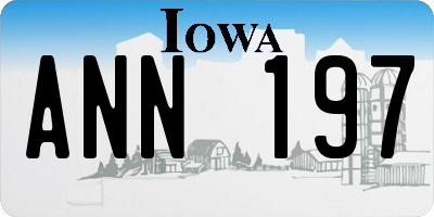 IA license plate ANN197