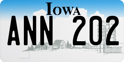 IA license plate ANN202