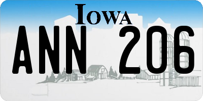 IA license plate ANN206