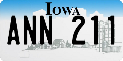 IA license plate ANN211