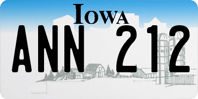 IA license plate ANN212