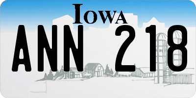 IA license plate ANN218