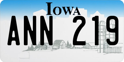 IA license plate ANN219