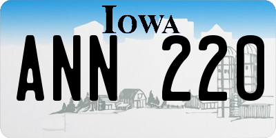 IA license plate ANN220