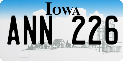 IA license plate ANN226