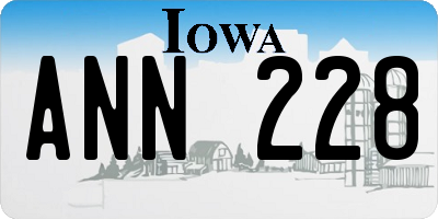 IA license plate ANN228
