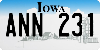 IA license plate ANN231