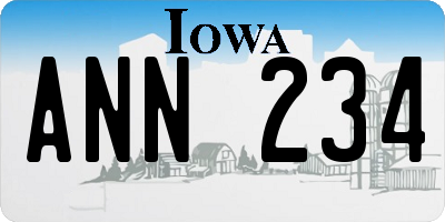 IA license plate ANN234