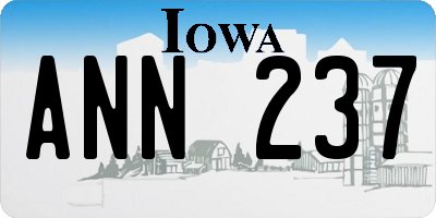 IA license plate ANN237