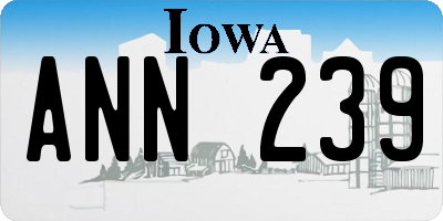 IA license plate ANN239