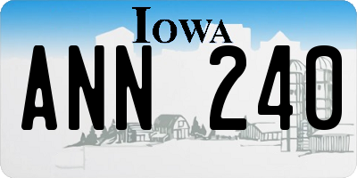 IA license plate ANN240