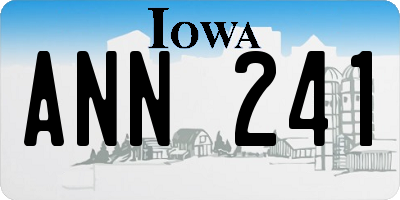 IA license plate ANN241
