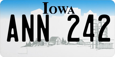IA license plate ANN242