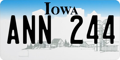 IA license plate ANN244