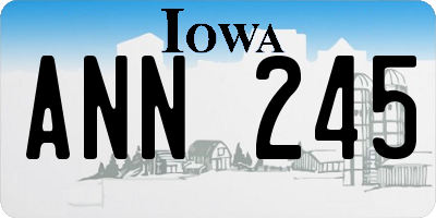 IA license plate ANN245