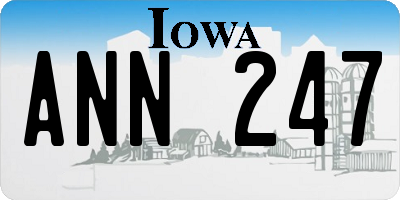 IA license plate ANN247