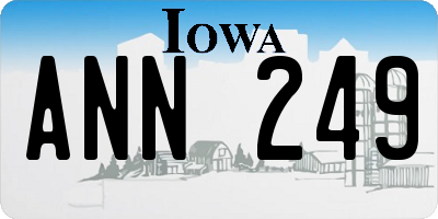 IA license plate ANN249