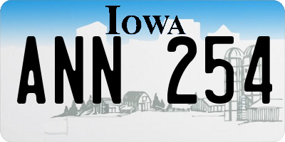 IA license plate ANN254