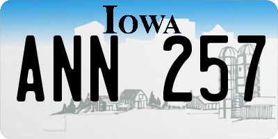 IA license plate ANN257