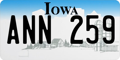 IA license plate ANN259