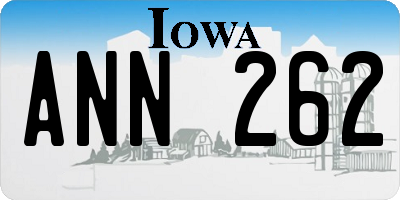 IA license plate ANN262