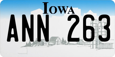 IA license plate ANN263