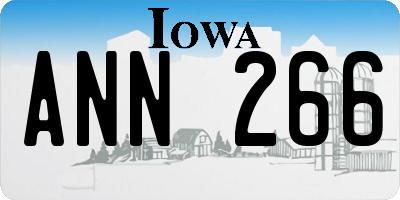 IA license plate ANN266