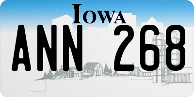IA license plate ANN268