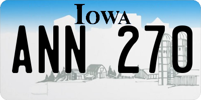 IA license plate ANN270